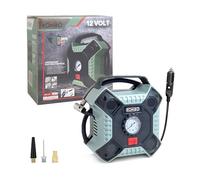 KOMBO - Compressore Auto 12V Portatile - Gonfiatore Pneumatici con Manometro Analogico, Max 160 PSI, Accendisigari e 3 Adattatori, Mini Compressore