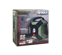 KOMBO - Compressore Elettrico Portatile 12V con Manometro e 3 Adattatori - Max 160 PSI / 11 Bar - Alimentazione Accendisigari Auto - Compatto e Potente per Pneumatici, Bici, Materassini, Sport