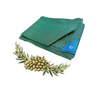 KOMBO Garden - Telo Raccolta Olive Antispina in HDPE 85 gsm con Occhielli e Taglio Centrale 4x8 MT - Trama Rinforzata Antistrappo, Stabilizzato UV, Colore Verde Scuro