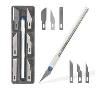 KOMBO - Mini Set Cutter Taglia Balsa - 7 Pezzi con Manico e Lame in Acciaio di Diverse Misure