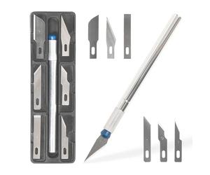 KOMBO - Mini Set Cutter Taglia Balsa - 7 Pezzi con Manico e Lame in Acciaio di Diverse Misure