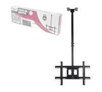 KOMBO OMEGA - Staffa TV da Soffitto per Schermi 37’’-70’’, Compatibile VESA Multiformat, Inclinaz. +8°/-15°, Rotaz. +10°/-10°, Altezza 791-1206 mm, Portata 60 kg, Livella, Viti e Tasselli Inclusi