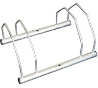 KOMBO - Rastrelliera Portabici 2 Posti in Acciaio Zincato per Ruote fino a 28" con Ganci Doppi e Tappi Anti-Graffio - Parcheggio Bici da Esterno o Garage, 42x30x21 cm