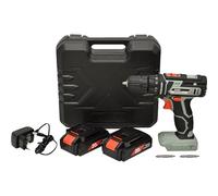 KOMBO - Trapano Avvitatore Cordless 20V con 2 Batterie Litio 1300mAh e Valigetta - 2 Velocità 0-400/0-1400rpm, 18+1 Coppie, Mandrino Autoserrante 10mm, Foratura Legno/Ferro/Muro