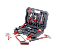 KOMBO - Valigetta Utensili 143 Pezzi - Kit Completo con Martello, Cacciavite, Chiave Regolabile, Flessometro, Seghetto, Inserti Magnetici e Minuteria - Per Casa, Officina, Fai da Te