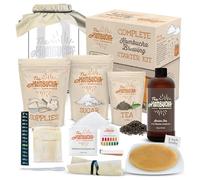 Kombucha - Starter kit per la preparazione della birra casalinga, kit per principianti Scoby Kombucha da 12,7 cm, kit completo che include tutto ciò di cui hai bisogno, con tè iniziale, barattolo per