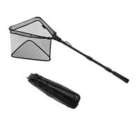 KOMCLUB Retino da Pesca Pieghevole Guadino Gommato Triangolo Rete Pesca con Manico Antiscivolo in Gomma