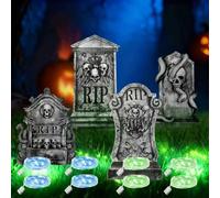 KOMEIYL 4pcs Pietre Tombali per Cimitero di Halloween, Pietre Tombali All'aperto Decorazioni di Halloween, Lapidi Giardino Decorazioni, Essere Utilizzato Creare Un'atmosfera Festa Cupa Misteriosa
