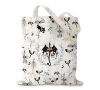 Komergave Fourth Wing Tote Bag, Cool Dragon - Borsa per la spesa ufficiale Fourth Wing Merch, grande borsa per libri