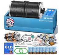KomeStone G2 - Bicchiere professionale a doppio cilindro, 3,6 kg, per | Lucidatrice da roccia brushless da 3,6 kg (4LBx2), base in metallo resistente, 3 velocità, timer 9 giorni