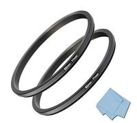 Komet Anello Step Down da 82 mm a 77 mm (confezione da 2), per filtro obiettivo della fotocamera, anello step-down, accessori per convertitore, in alluminio, nero
