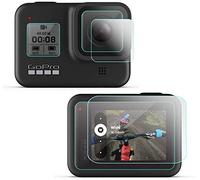 KOMET Hero8 Pellicola proteggi schermo in vetro applicabile per GoPro Hero8 Black Lens & LCD Screen, Touch Screen Pellicola Protettiva in Vetro Temperato (2 LCD+2 Lenti+2 Piccole Pellicola Protettiva)