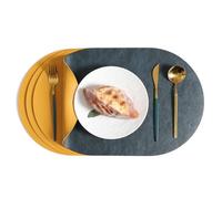 Komforbaa Tovaglietta Lavabili 44.5x30cm, sottopiatti Individuali Set da 4 pezzi, Resistenti al Calore tovagliette colazione Blu-giallo