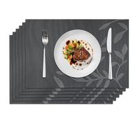 Komforbaa Tovaglietta Lavabili 45x30cm, sottopiatti Individuali Set da 6 pezzi, Resistenti al Calore tovagliette colazione Nero