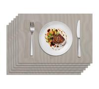 Komforbaa Tovaglietta Lavabili PVC Set di 6, Rettangolari Tovagliette Antiscivolo e Resistente al Calore, Tovagliette Riutilizzabili per Cucina Colazione Cena 45x30cm Rosa