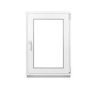 Komforta - Finestra in plastica di alta qualità per cantina, 400 x 650 mm, larghezza 40 x altezza 65 cm, 3 volte vetrato, con funzione Din destra, inclinabile, tutte le dimensioni