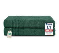 Komfortec Asciugamani 2 per Sauna 80x200 cm in 100% Cotone,470 g/m², Asciugamano Doccia Grande, Morbido, Asciugatura Rapida, Verdescura