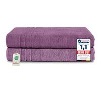 Komfortec Asciugamani 2 per Sauna 80x200 cm in 100% Cotone,470 g/m², Asciugamano Doccia Grande, Morbido, Asciugatura Rapida, Violetto