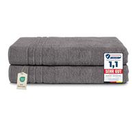 Komfortec Asciugamani 2 per Sauna 80x200 cm in 100% Cotone,470 g/m², Asciugamano Doccia Grande, Morbido, Asciugatura Rapida, Grigio antracite