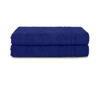 Komfortec Asciugamani 2 per Sauna 80x200 cm in 100% Cotone,470 g/m², Asciugamano Doccia Grande, Morbido, Asciugatura Rapida, Blu scuro