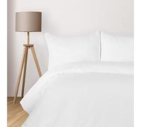Komfortec Biancheria da letto Deluxe 140x200 2 pezzi - set copripiumino 140x200 con federe, set biancheria da letto 140x200 in microfibra con cerniera, morbido, no stiro, bianco