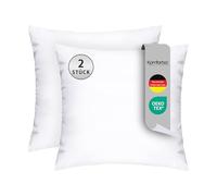 Komfortec Cuscino 80 x 80 cm, set da 2 pezzi, imbottitura con rivestimento (bianco)