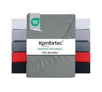 Komfortec Lenzuolo con angoli 160x200 cm in microfibra spazzolata - Grigio