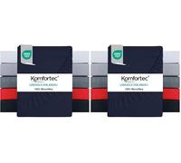 Komfortec Lenzuolo con angoli 90x200 cm in microfibra spazzolata - Blu navy (Confezione da 2)