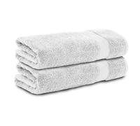 Komfortec Set di 2 teli da doccia, 70 x 140 cm, in cotone al 100%, asciugamani in spugna, morbidi, assorbenti, colore: bianco