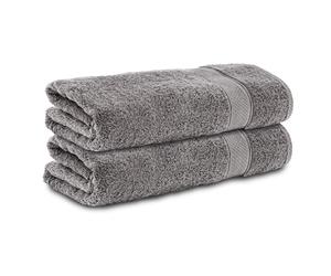 Komfortec Set di 2 asciugamani da doccia, 70 x 140 cm, confezione doppia,%100 cotone, asciugamani, spugna, morbidi, assorbenti, antracite