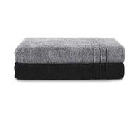Komfortec Set di 2 asciugamani da sauna, 80 x 200 cm, in 100% cotone, XXL, per sauna, morbidi, grandi, in spugna, ad asciugatura rapida, colore: Grigio Antracite/Nero
