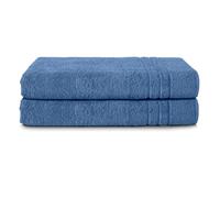 Komfortec Set di 2 asciugamani da sauna, 80 x 200 cm, in 100% cotone, XXL, per sauna, morbidi, grandi, in spugna, ad asciugatura rapida, azzurro