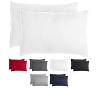 Komfortec Set di 2 federe 40 x 60 cm, 100% microfibra, morbide e traspiranti, con chiusura lampo, federe per cuscino, lavabili e facili da pulire, colore bianco