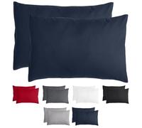 Komfortec Set di 2 federe 40 x 60 cm, 100% microfibra, morbide e traspiranti, con chiusura lampo, federe per cuscino, lavabili e facili da pulire, blu