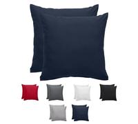 Komfortec Set di 2 federe 80 x 80 cm, 100% microfibra, morbide e traspiranti, con chiusura lampo, federe per cuscino, lavabili e facili da pulire, blu