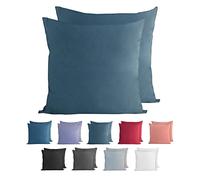 Komfortec Set di 2 federe per cuscino, 40 x 40 cm, 100% cotone, super morbide, 150 g/m², colore: petrolio