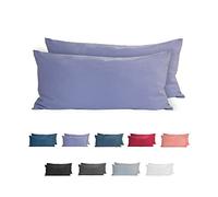 Komfortec Set di 2 federe per cuscino in 100% cotone, 40 x 80 cm, super morbide, 150 g/m², colore: viola