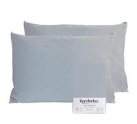 Komfortec Set di 2 federe per cuscino in 100% cotone, 50 x 70 cm, super morbide, 150 g/m², colore: grigio