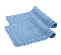 Komfortec Set di 2 tappetini da bagno, in spugna, lavabile, 800 g/m² e 100% cotone, assorbenti e ad asciugatura rapida, 50 x 80 cm, colore: azzurro