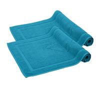 Komfortec Set di 2 tappetini da bagno in spugna, lavabili, 800 g/m² e 100% cotone, assorbenti e ad asciugatura rapida, 50 x 80 cm, Turchese