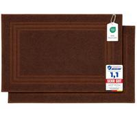 Komfortec - Set di 2 Tappetini da Bagno, Tappetini in Spugna per Doccia, Lavabili, Assorbenti e a Rapida Asciugatura - 600 g/m², 100% Cotone, 50x70 cm, Marrone