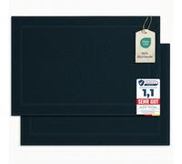 Komfortec Set di 2 tappetini da bagno in spugna, lavabili, 800 g/m² e 100% cotone, assorbenti e ad asciugatura rapida, 50 x 80 cm,Petrolio