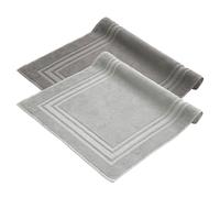 Komfortec Set di 2 tappetini da bagno, in spugna, lavabile, 600 g/m² e 100% cotone, assorbenti e ad asciugatura rapida, 50 x 70 cm, colore: grigio antracite/argento