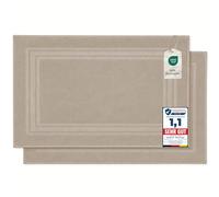 Komfortec - Set di 2 Tappetini da Bagno, Tappetini in Spugna per Doccia, Lavabili, Assorbenti e a Rapida Asciugatura - 600 g/m², 100% Cotone, 50x70 cm, Beige