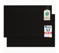 Komfortec - Set di 2 Tappetini da Bagno, Tappetini in Spugna per Doccia, Lavabili, Assorbenti e a Rapida Asciugatura - 800 g/m², 100% Cotone, 50x80 cm, Nero