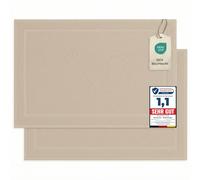 Komfortec - Set di 2 Tappetini da Bagno, Tappetini in Spugna per Doccia, Lavabili, Assorbenti e a Rapida Asciugatura - 800 g/m², 100% Cotone, 50x80 cm, Beige