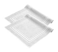 Komfortec - Set di 2 Tappetini da Bagno, Tappetini in Spugna per Doccia, Lavabili, Assorbenti e a Rapida Asciugatura - 600 g/m², 100% Cotone, 50x70 cm, Bianco