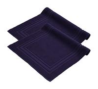 Komfortec Set di 2 tappetini da bagno, in spugna, lavabile, 600 g/m² e 100% cotone, assorbenti e ad asciugatura rapida, 50 x 70 cm, blu navy
