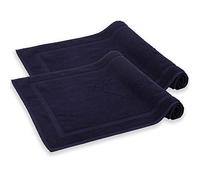 Komfortec Set di 2 tappetini da bagno in spugna, lavabili, 800 g/m² e 100% cotone, assorbenti e ad asciugatura rapida, 50 x 80 cm, Blu Navy
