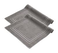 Komfortec - Set di 2 Tappetini da Bagno, Tappetini in Spugna per Doccia, Lavabili, Assorbenti e a Rapida Asciugatura - 600 g/m², 100% Cotone, 50x70 cm, Antracite